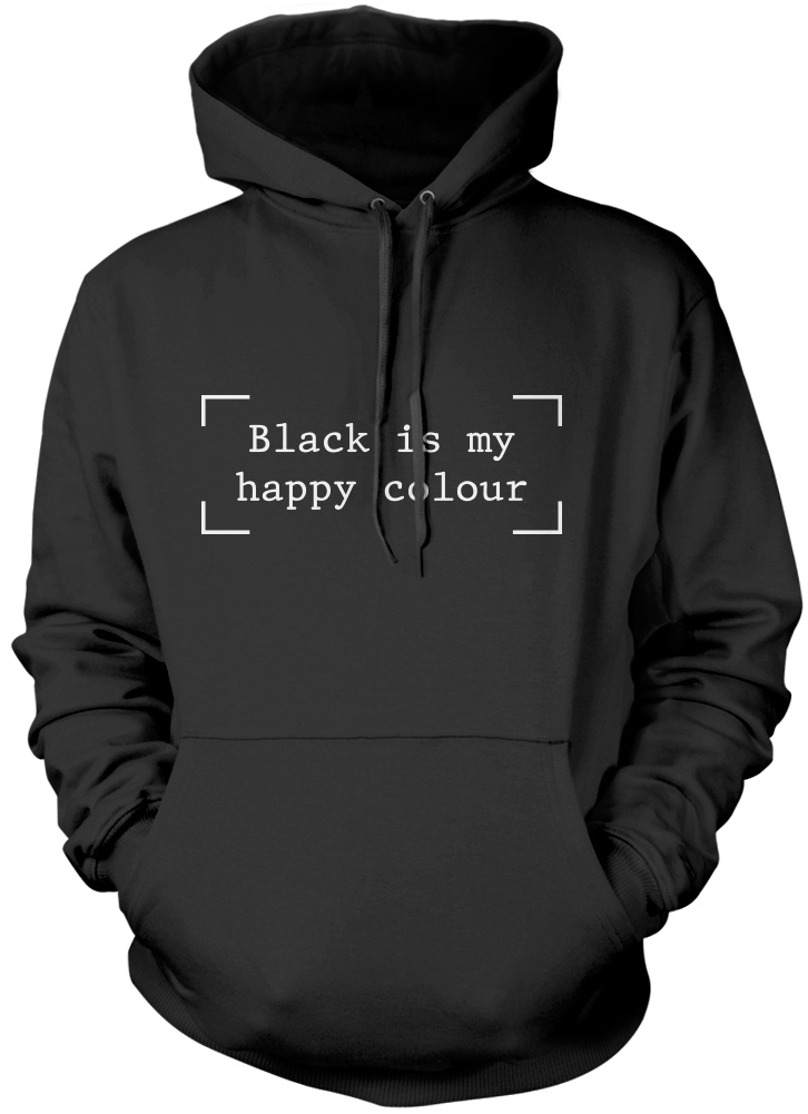 Black is my Happy Colour Black Goth Hipster Moody Kids Hoodie Many Colours 