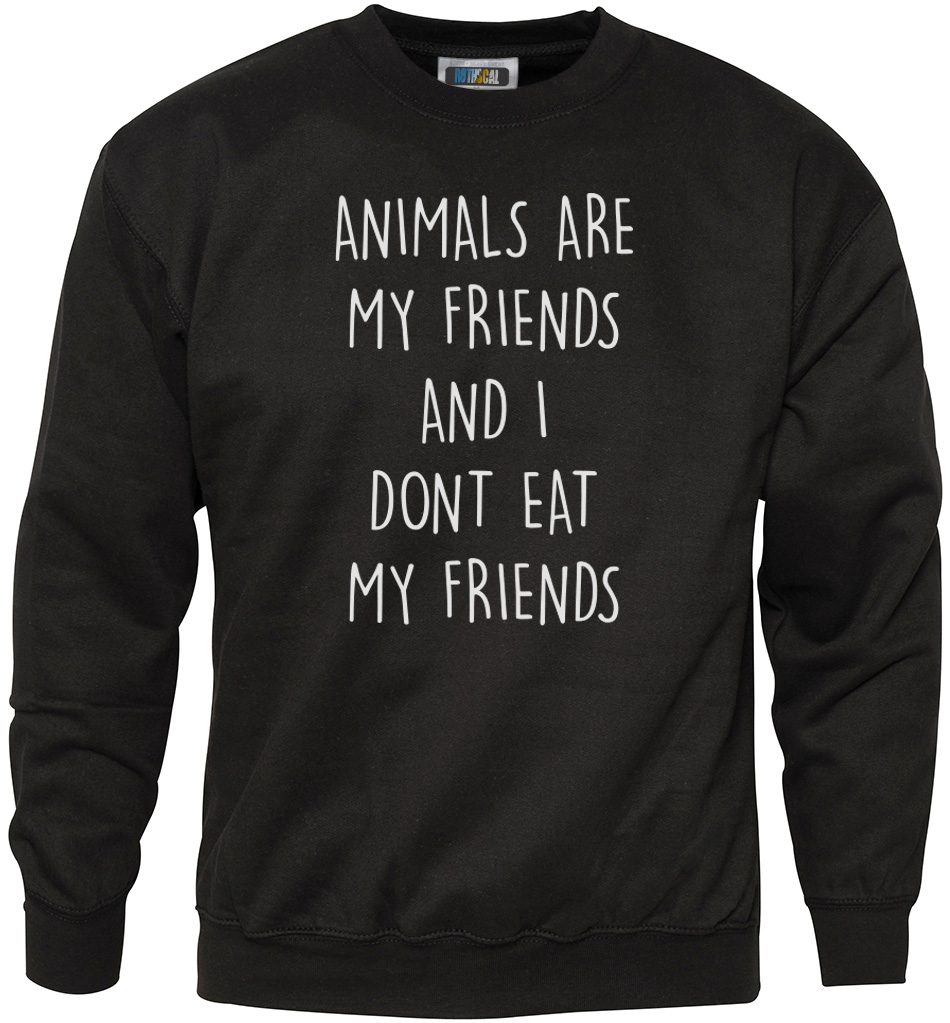 Animals Are My Friends & I Don't Eat My Friends - veganes vegees Sweatshirt - Bild 3 von 4