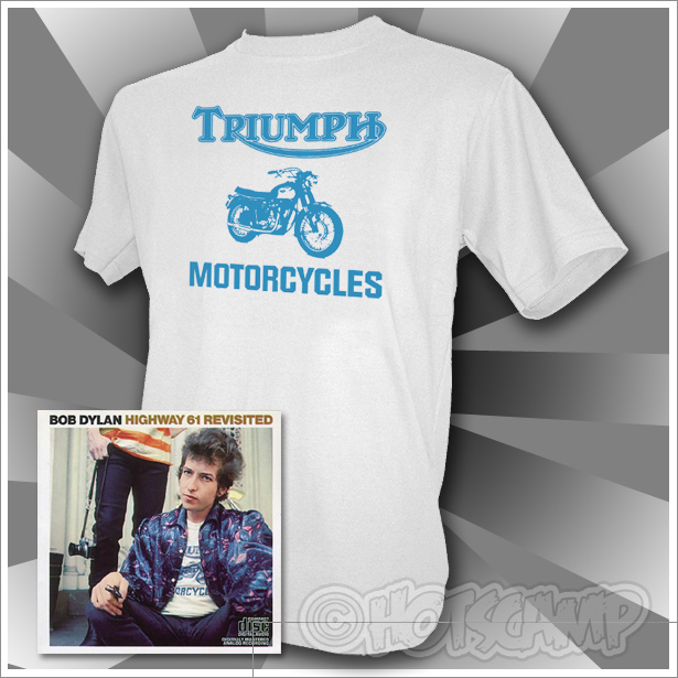 TRIUMPH BONNEVILLE Bob Dylan Highway 61 T-Shirt Top | eBay