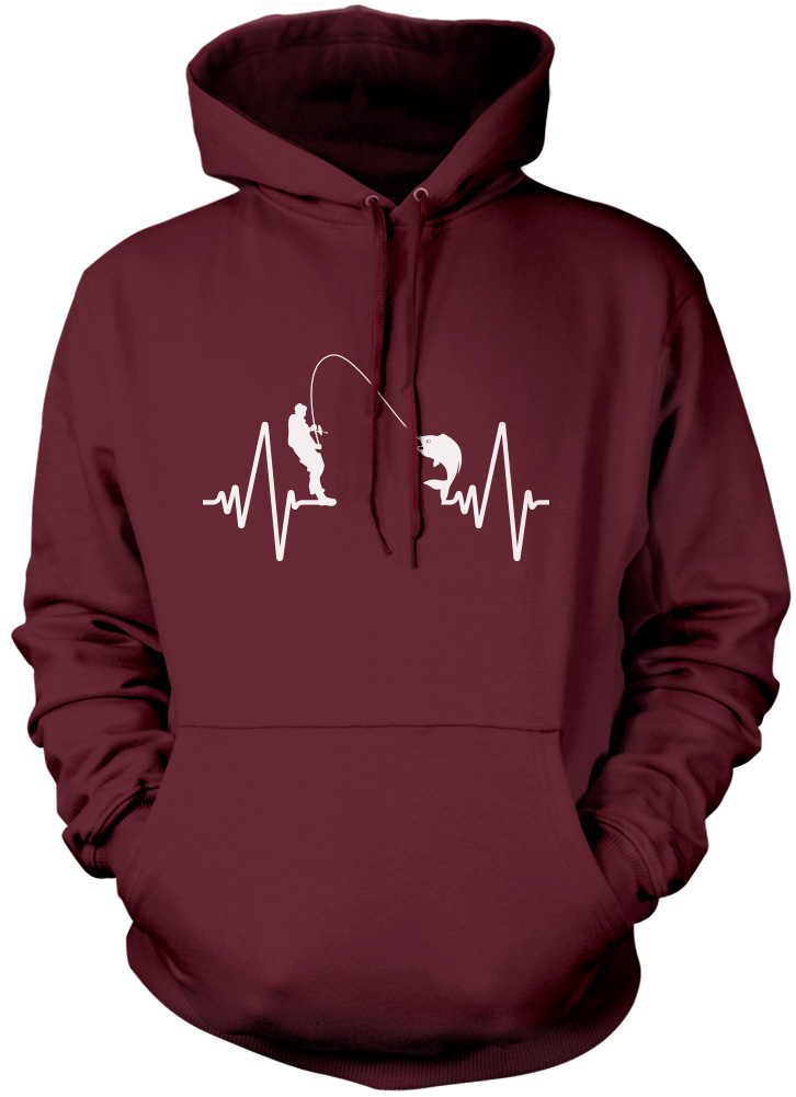  Fishing Heartbeat Funny Design For Fisherman Pullover Hoodie :  Clothing, Shoes & Jewelry