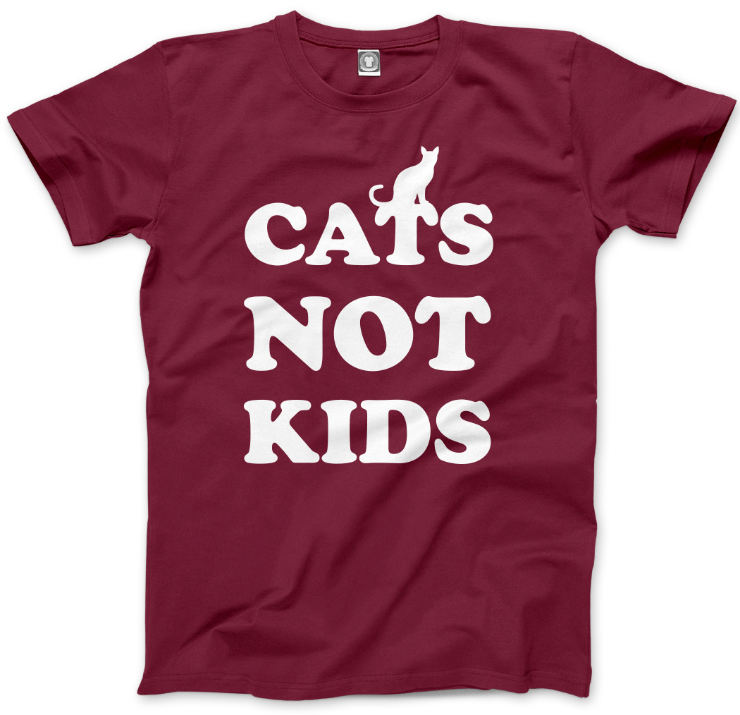 Cats Not Kids - Cat Lover Cat Lady Owner Funny Gift Mens Unisex T-Shirt ...