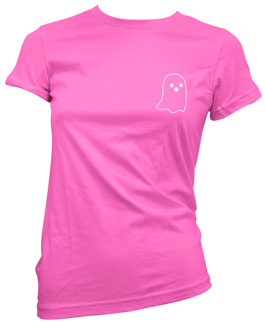 Ghost Pocket Logo Cute Halloween Witch Goth Womens T Shirt Ebay 8177